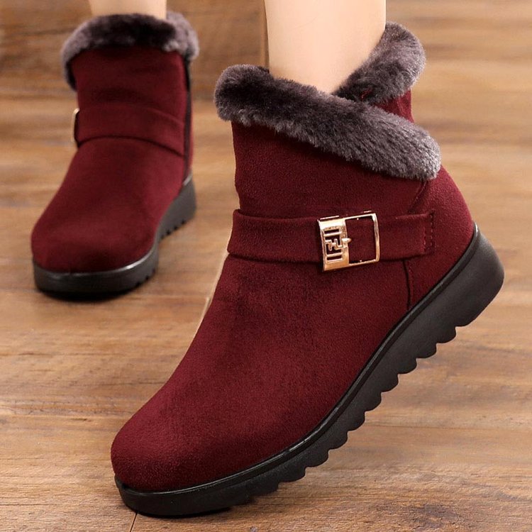 Damen-Winterstiefeletten mit warmem Plüschfutter