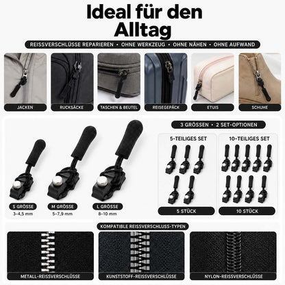 🔧 Universelles Reißverschluss-Reparaturset | Schnelle Hilfe für kaputte Reißverschlüsse