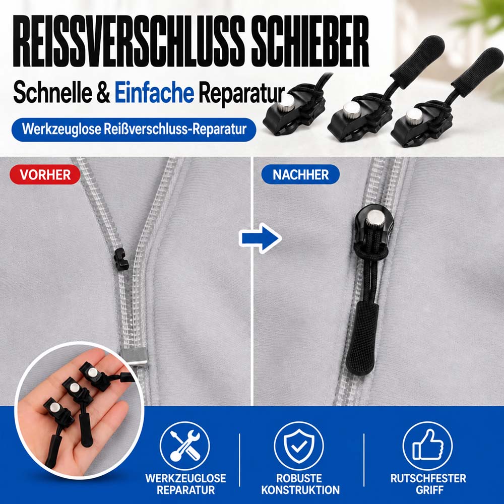 🔧 Universelles Reißverschluss-Reparaturset | Schnelle Hilfe für kaputte Reißverschlüsse