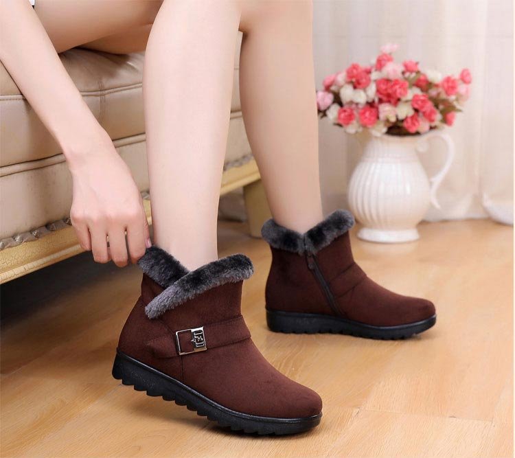 Damen-Winterstiefeletten mit warmem Plüschfutter
