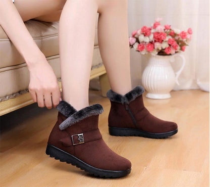 Damen-Winterstiefeletten mit warmem Plüschfutter