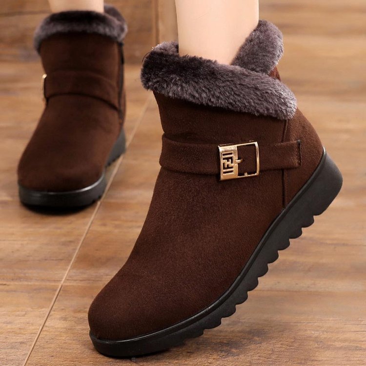 Damen-Winterstiefeletten mit warmem Plüschfutter