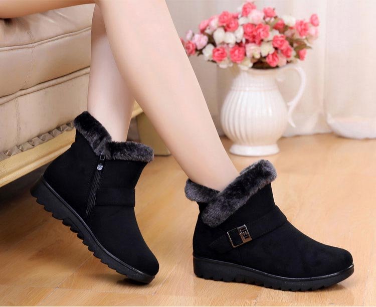 Damen-Winterstiefeletten mit warmem Plüschfutter