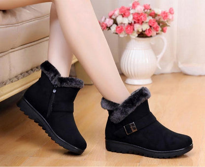 Damen-Winterstiefeletten mit warmem Plüschfutter