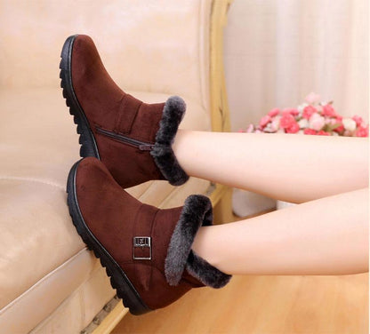 Damen-Winterstiefeletten mit warmem Plüschfutter